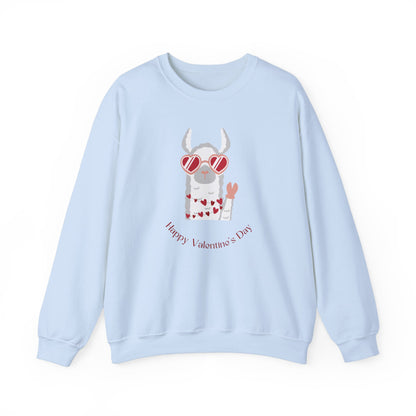 Valentine's Day Llama Sweatshirt, Cute Gift for Her, Cozy Crewneck, Fun Animal Apparel, Unisex Pullover, Valentine's Day Gift