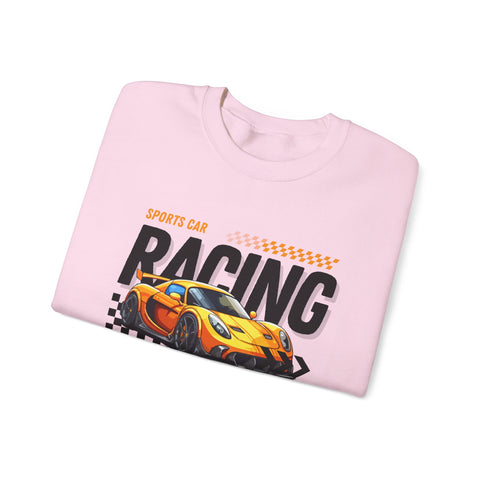Sporty Racing Sweatshirt for Car Enthusiasts, Unisex Crewneck Pullover, Perfect for Racing Events, Casual Wear