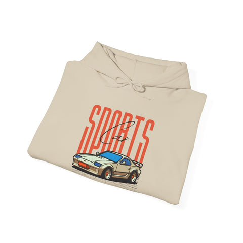 Sports Car Hoodie - Unisex Heavy Blend™ Sweatshirt, Casual Streetwear, Unique Sports Apparel, Cozy Fashion