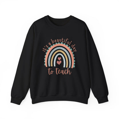 Rainbow Teacher Sweatshirt - Perfect Gift for Educators, Classroom Apparel, Cozy Style for Teachers, Back to School