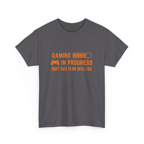 Gaming In Progress Unisex Heavy Cotton Tee, Gamer Gift, Funny Shirt, Birthday Present, Video Game Lover Tee, Casual Wear