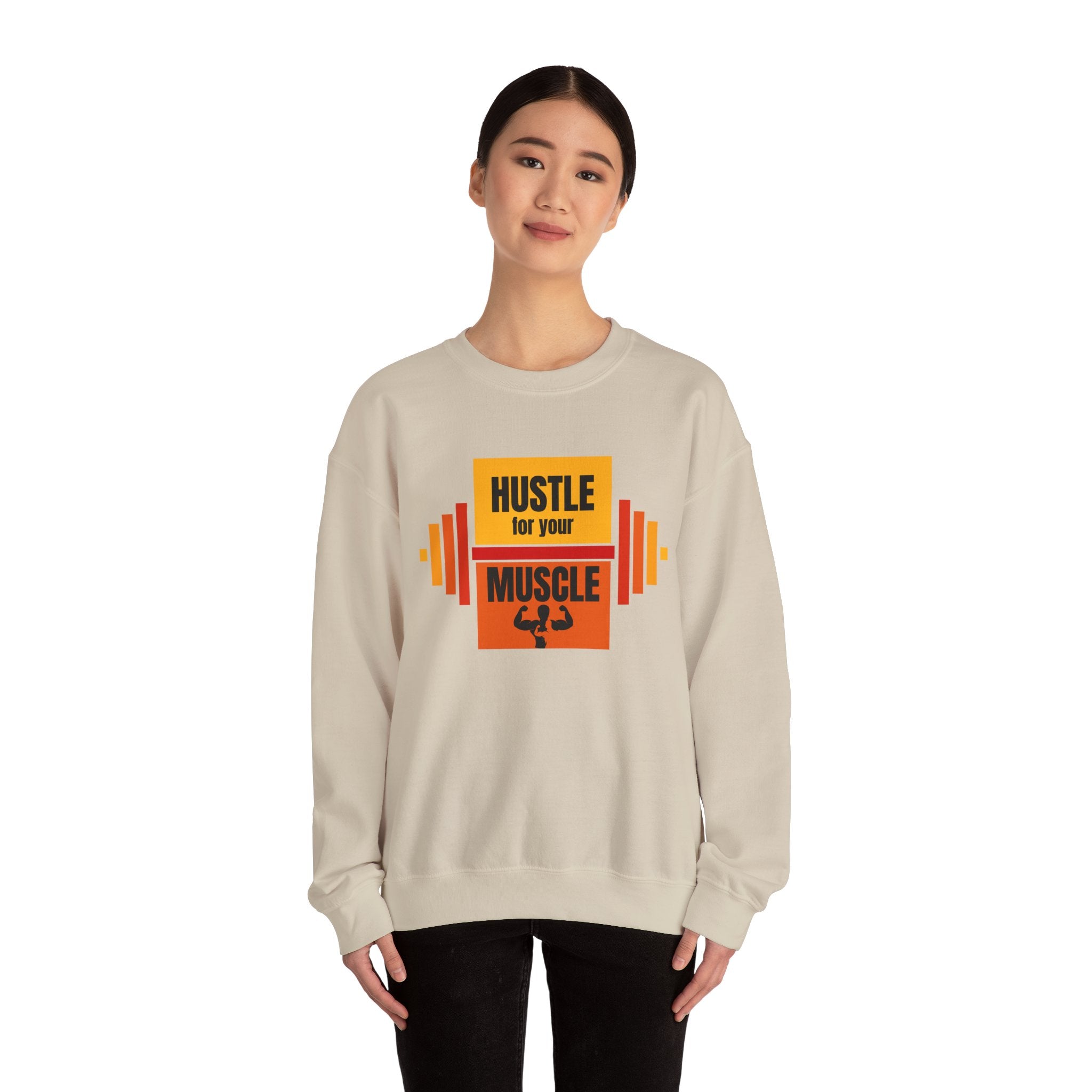 Hustle for Your Muscle Sweatshirt - Fitness Crewneck for Gym Lovers, Gift for Workout Enthusiasts, Unisex Apparel, Cozy Activewear