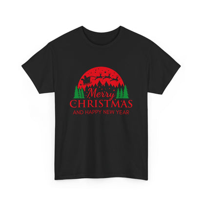 Festive Christmas Tee - Merry Christmas and Happy New Year, Holiday Shirt, Unisex Cotton T-Shirt, Christmas Gift, Winter Apparel