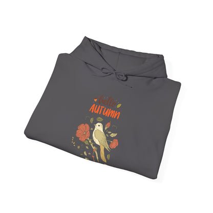 Hello Autumn Floral Hoodie, Cozy Lightweight Sweatshirt for Fall, Unisex Pullover for Thanksgiving, Gift for Nature Lovers, Autumn Style