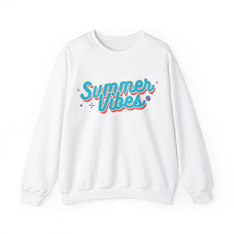 Retro Summer Vibes Crewneck Sweatshirt, Cozy Unisex Pullover, Perfect for Pool Parties, Beach Days, Summer Festivals, Gift Idea