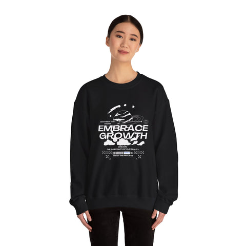 Embrace Growth Sweatshirt - Inspirational, Motivational, Self-Improvement Gift, Crewneck Jumper, Everyday Wear, Heavy Blend Tee