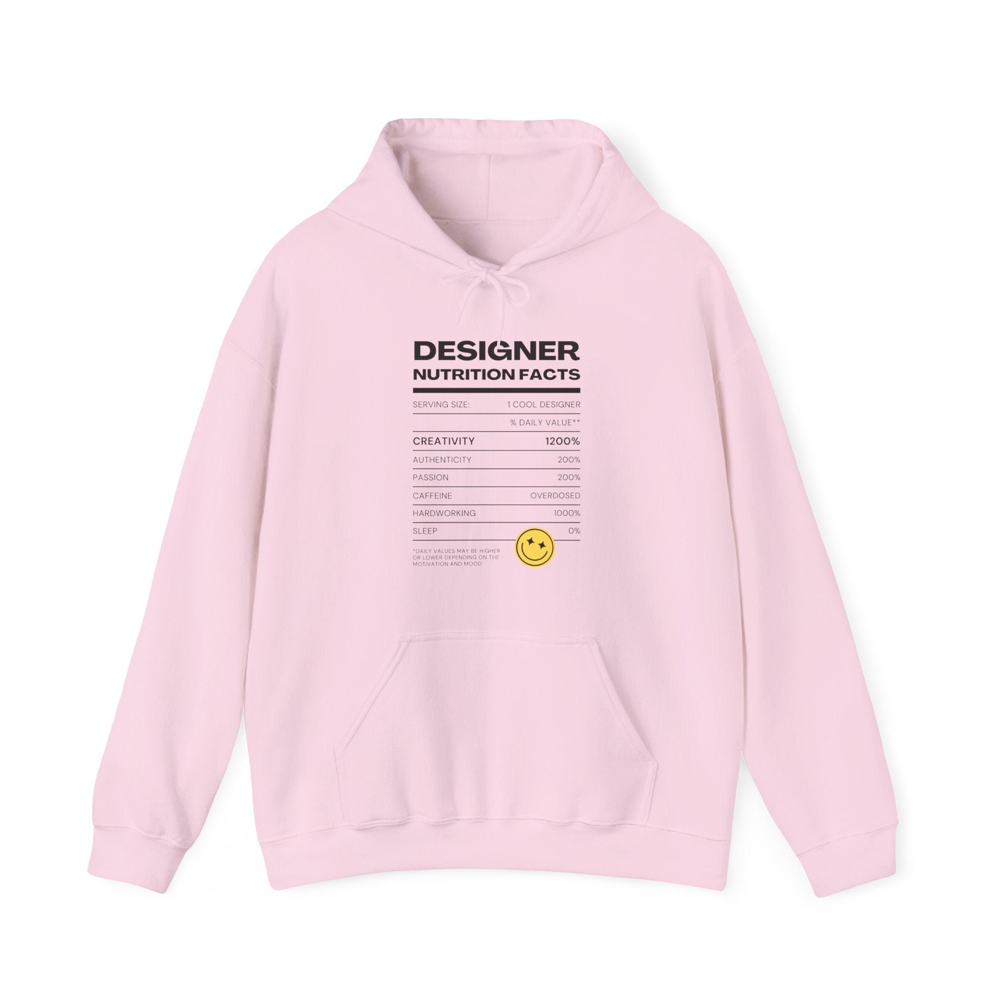 Creative Vibes Unisex Hoodie - Designer Nutrition Facts, Cozy Sweatshirt, Gift for Artists, Motivational Apparel, Inspiring Fashion