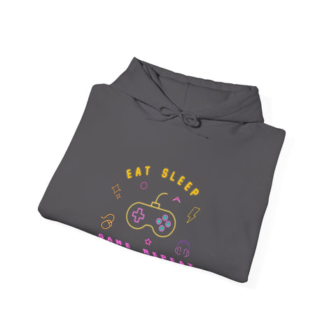 Gaming Life Hoodie, Unisex Sweatshirt, Cozy Gamer Apparel, Casual Wear, Gifts for Gamers, Sleep Game Repeat