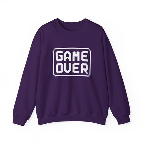 Pixel Art Game Over Sweatshirt, Retro Gaming Sweater, Cozy Unisex Pullover, Perfect Gift for Gamers, Versatile Casual Wear
