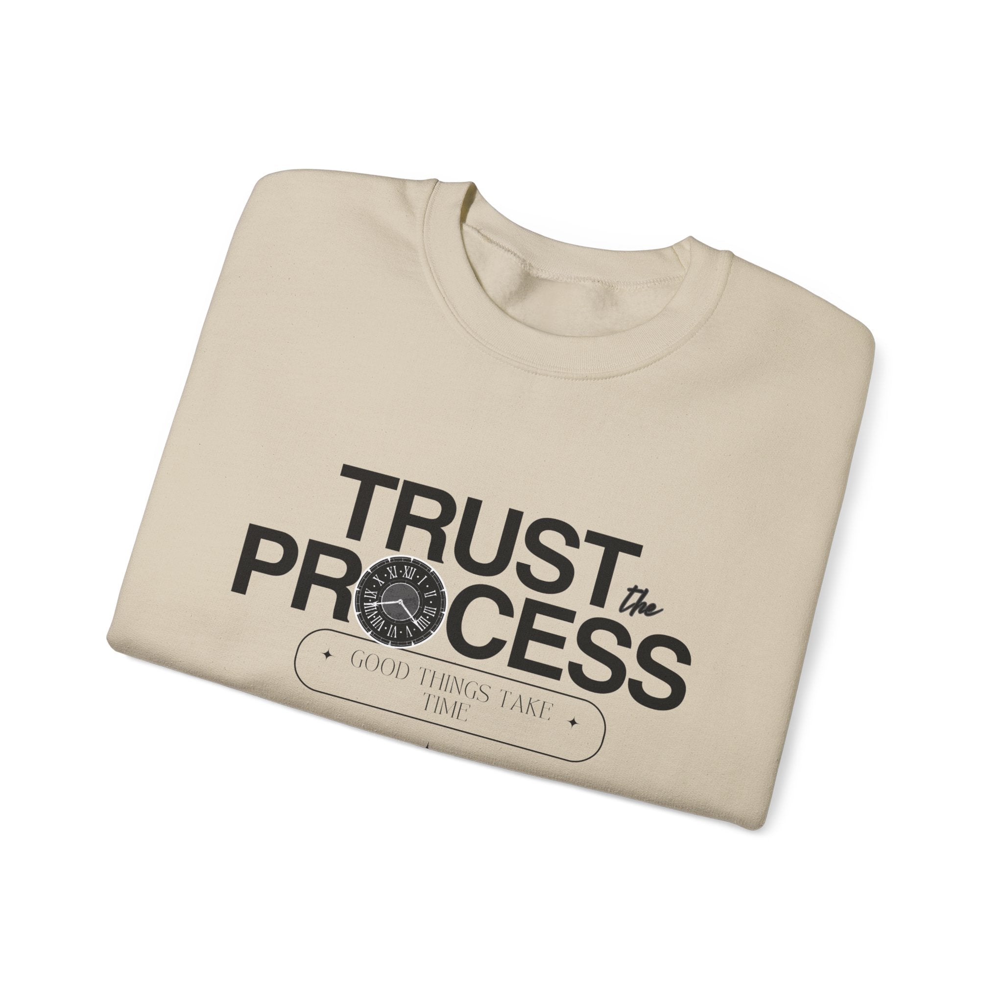 Trust the Process Crewneck Sweatshirt | Motivational Gift, Cozy Pullover, Inspirational Apparel, Unisex Sweatshirt, Perfect for Relaxation