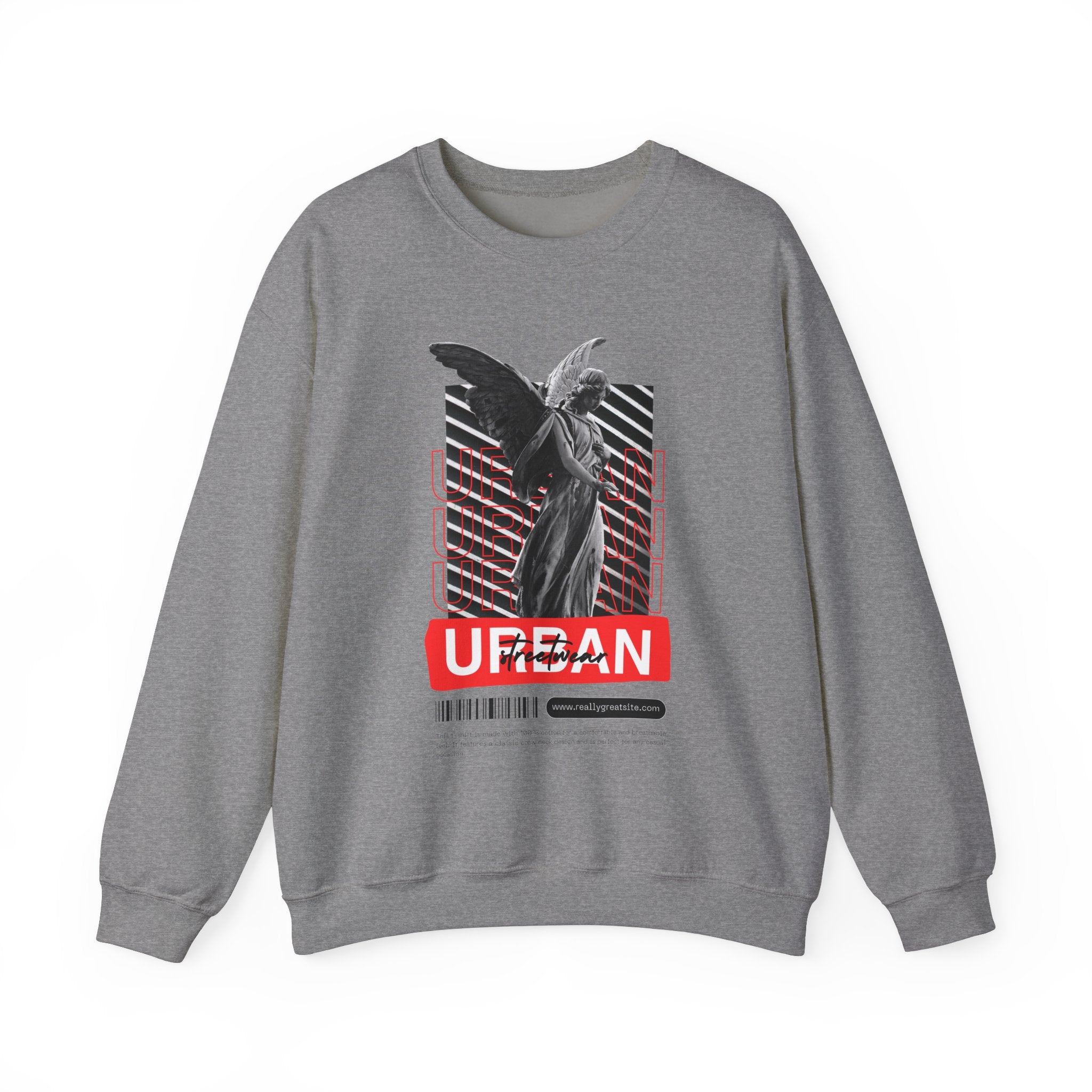 Urban Angel Graphic Sweatshirt, Unisex Crewneck Sweatshirt, Casual Streetwear, Perfect for Gift, Cozy Layering