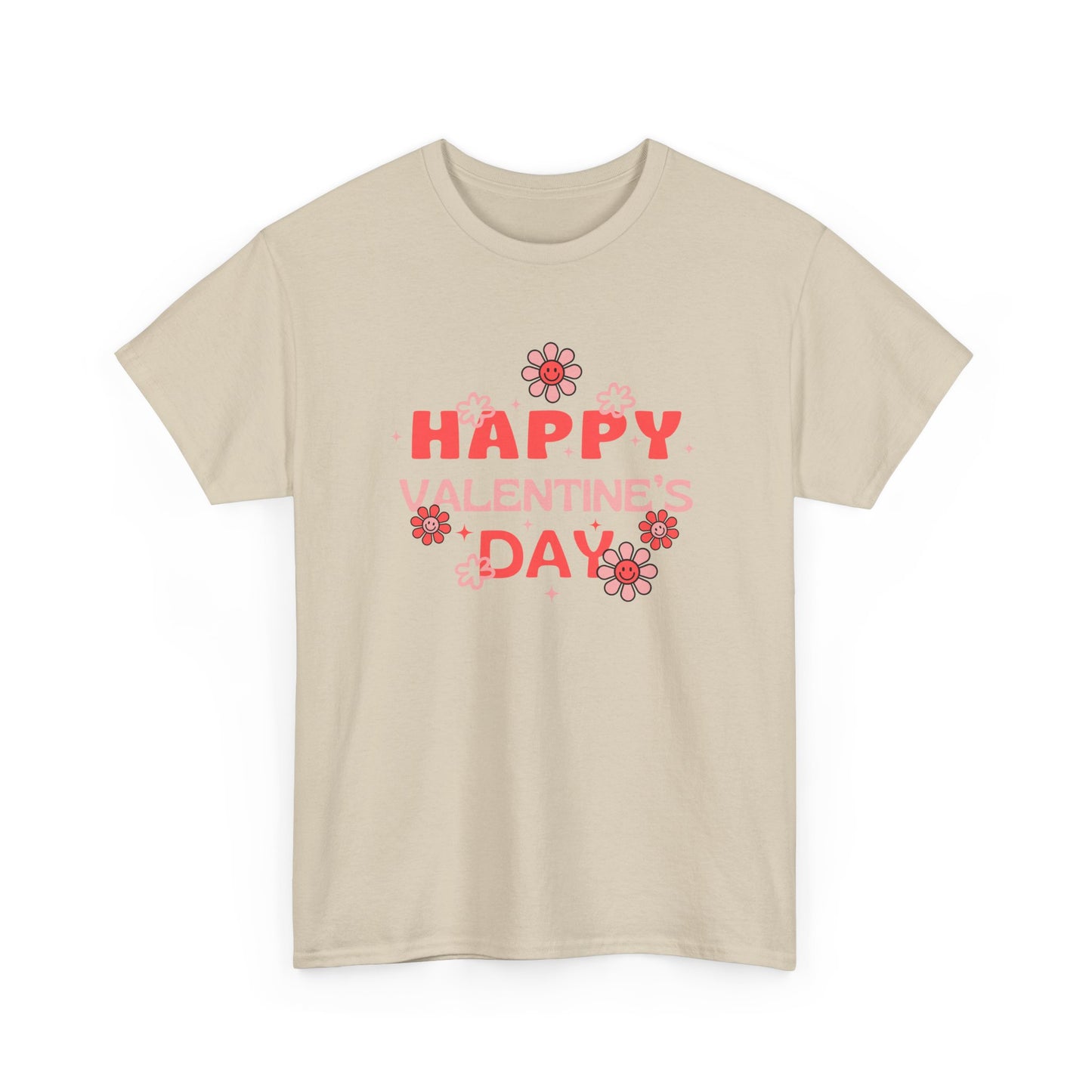 Happy Valentine's Day Unisex Heavy Cotton Tee, Romantic Gift, Casual Wear, Love T-Shirt, Seasonal Fashion, Self-Love Apparel