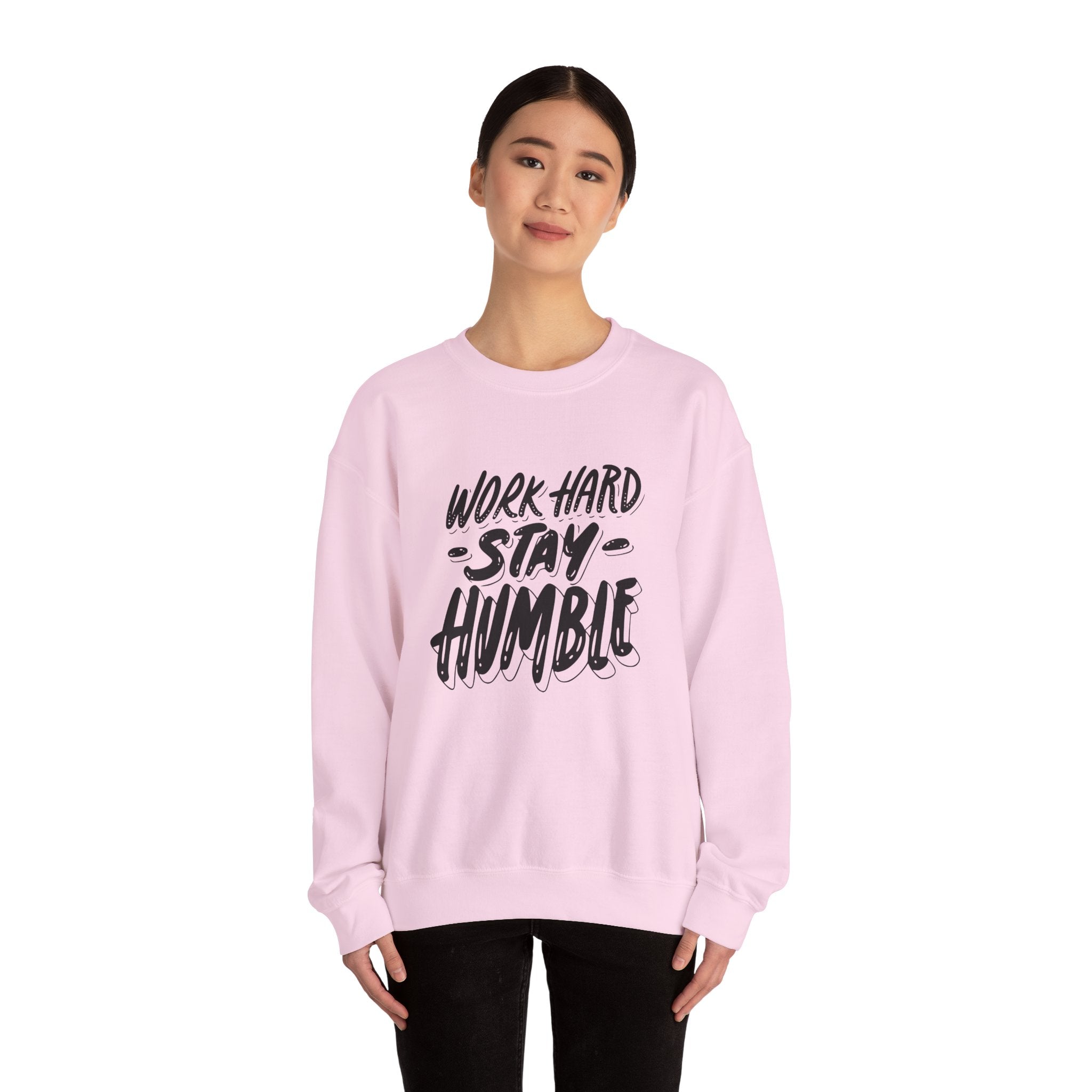 Inspirational Crewneck Sweatshirt - Work Hard Stay Humble, Motivational Gift, Cozy Apparel, Unisex Sweatshirt, Casual Wear