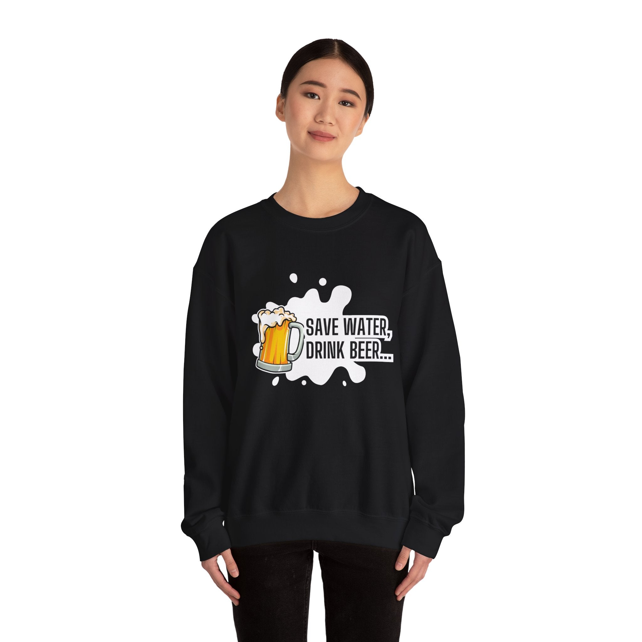 Humorous Beer Lover Sweatshirt, Save Water Drink Beer Crewneck, Gift for Beer Enthusiasts, Men's & Women's Apparel, Funny Drinking Top