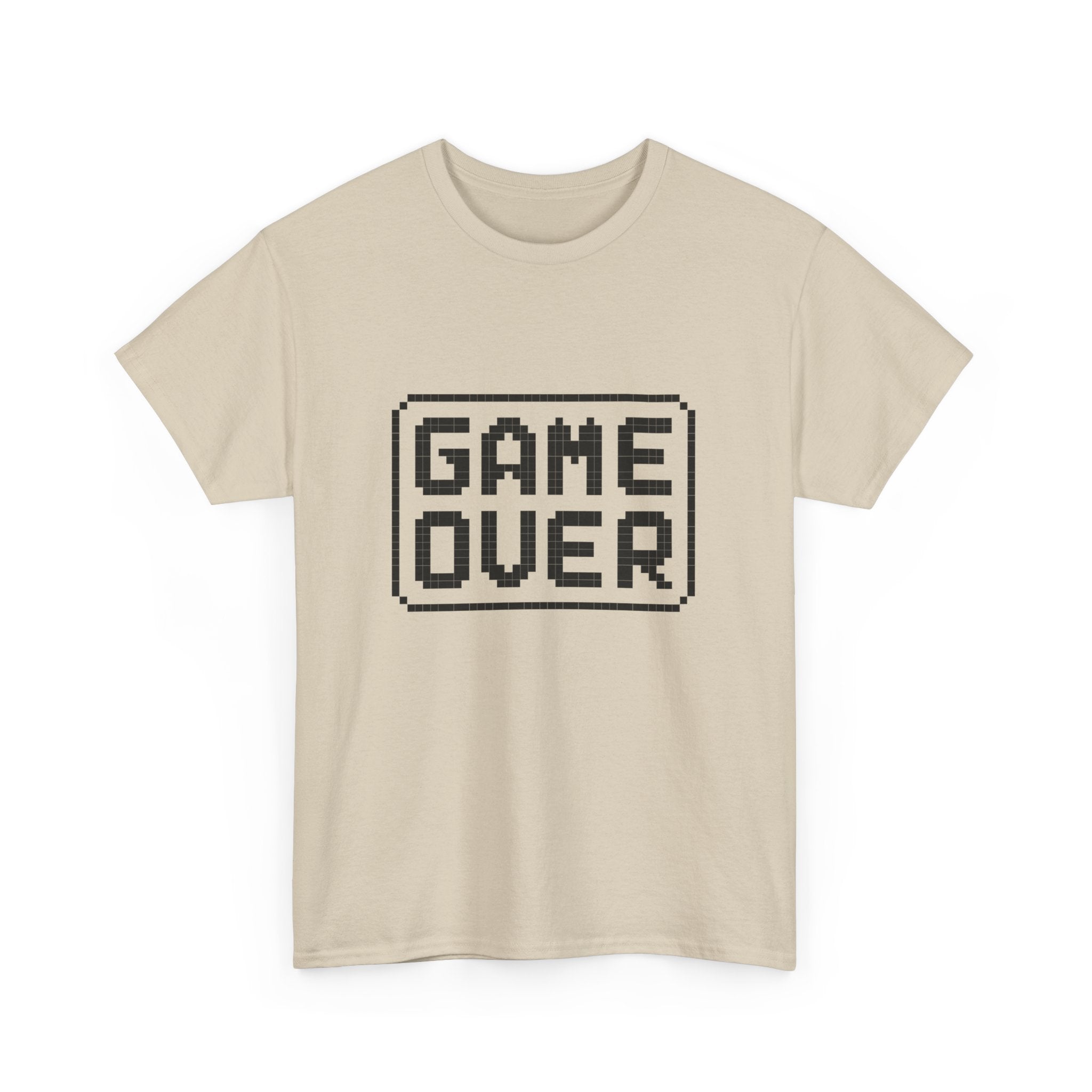 Game Over Unisex Heavy Cotton Tee, Retro Gamer Shirt, Video Game T-Shirt, Casual Gaming Apparel