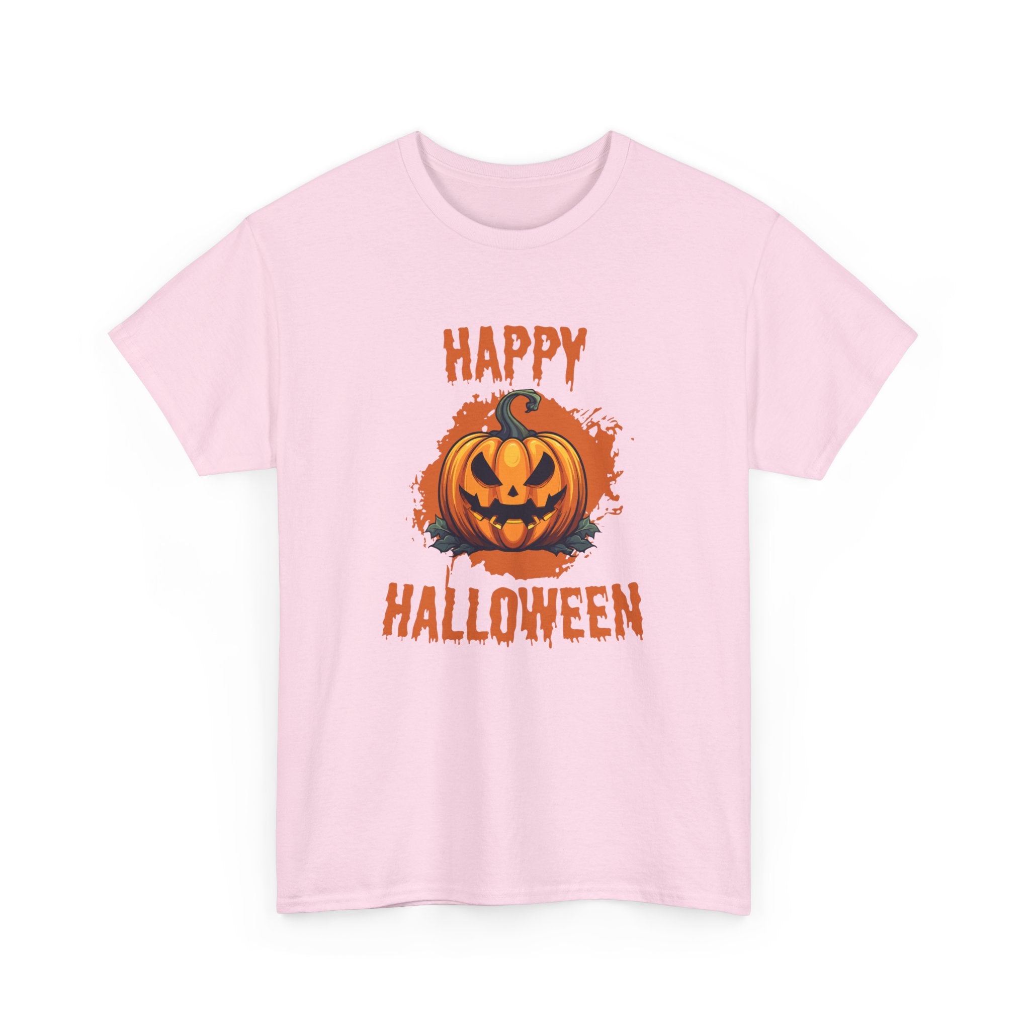 Halloween Unisex Heavy Cotton Tee, Spooky Pumpkin Graphic, Fall Festival Shirt, Halloween Party Top, Casual Autumn Apparel