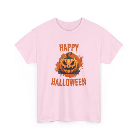 Halloween Unisex Heavy Cotton Tee, Spooky Pumpkin Graphic, Fall Festival Shirt, Halloween Party Top, Casual Autumn Apparel
