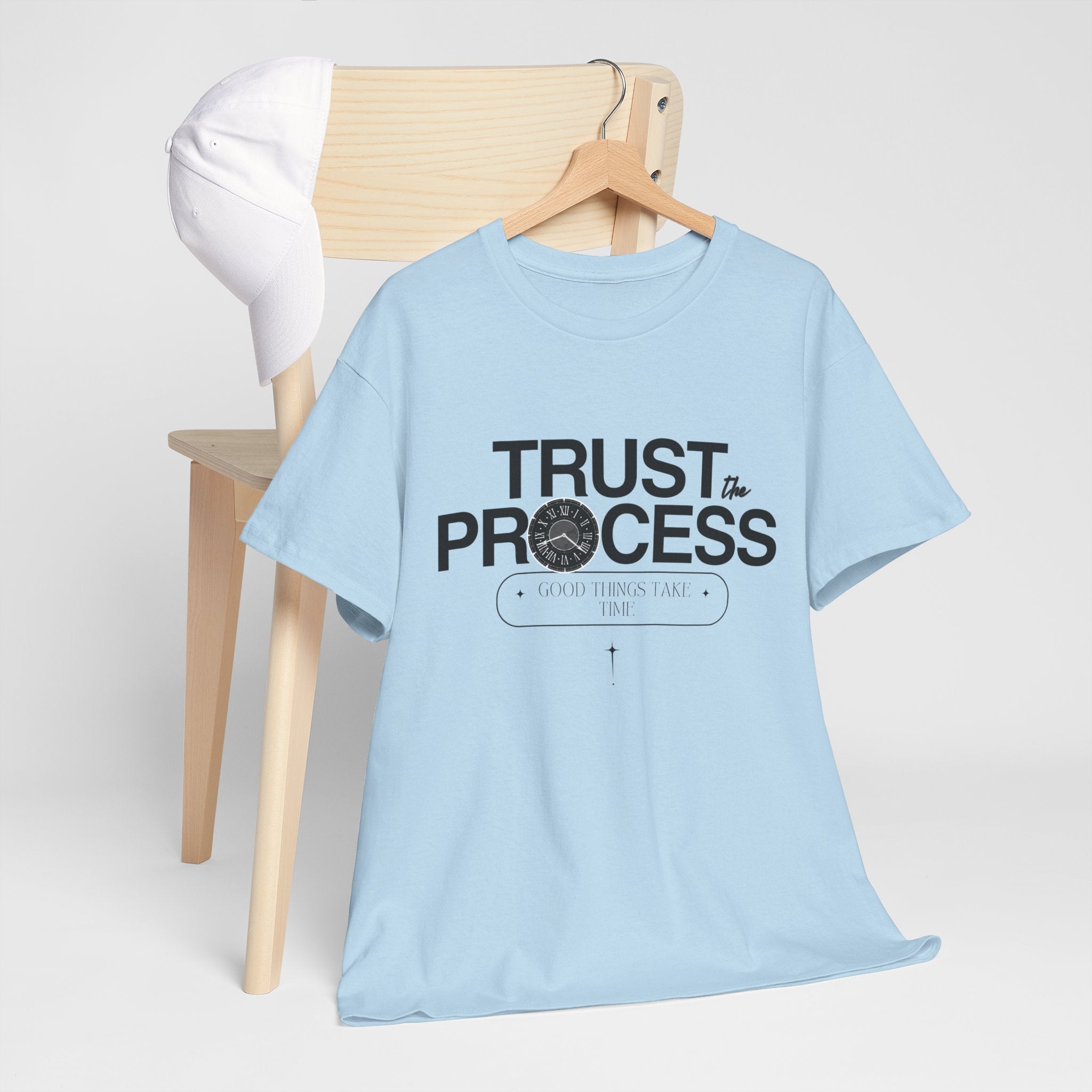 Trust the Process Unisex Heavy Cotton Tee, Motivational Shirt, Inspirational Gift, Casual Wear, Comfortable Everyday Tee