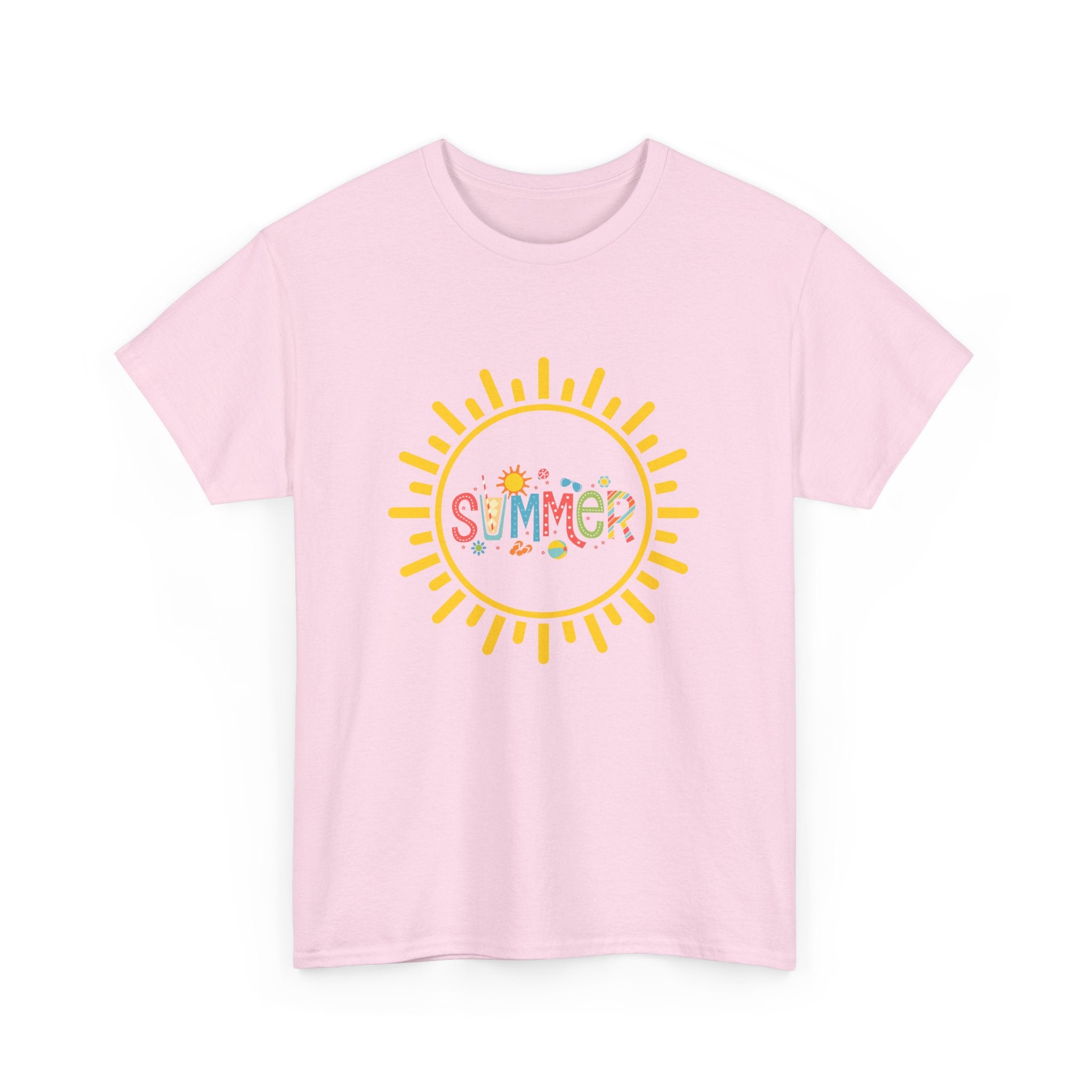 Summer Vibes Unisex Heavy Cotton Tee, Casual Summer Shirt, Retro Sunshine Tee