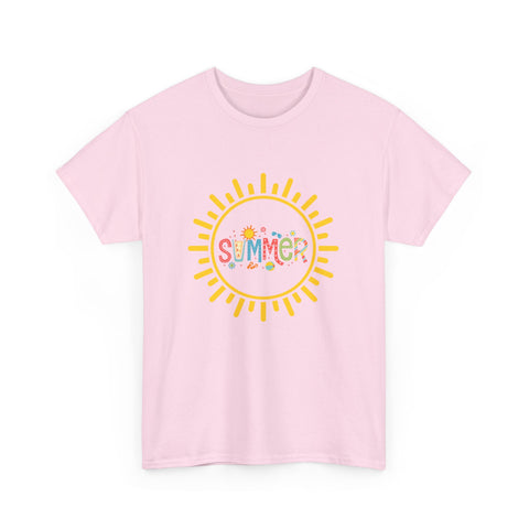 Summer Vibes Unisex Heavy Cotton Tee, Casual Summer Shirt, Retro Sunshine Tee