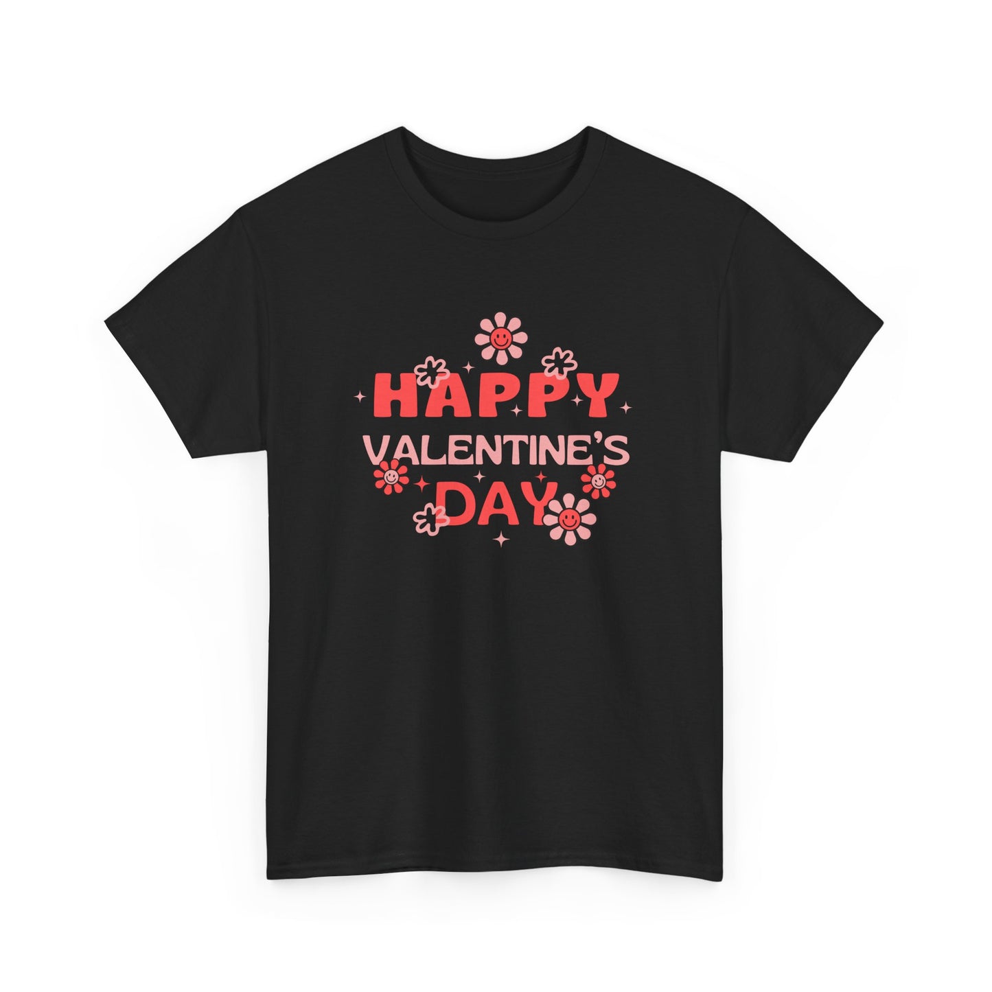 Happy Valentine's Day Unisex Heavy Cotton Tee, Romantic Gift, Casual Wear, Love T-Shirt, Seasonal Fashion, Self-Love Apparel