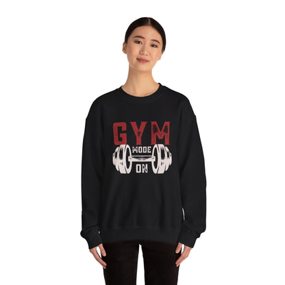 Gym Mode On Crewneck Sweatshirt - Fitness Gift, Workout Apparel, Casual Wear, Exercise Clothing, Athleisure Clothing