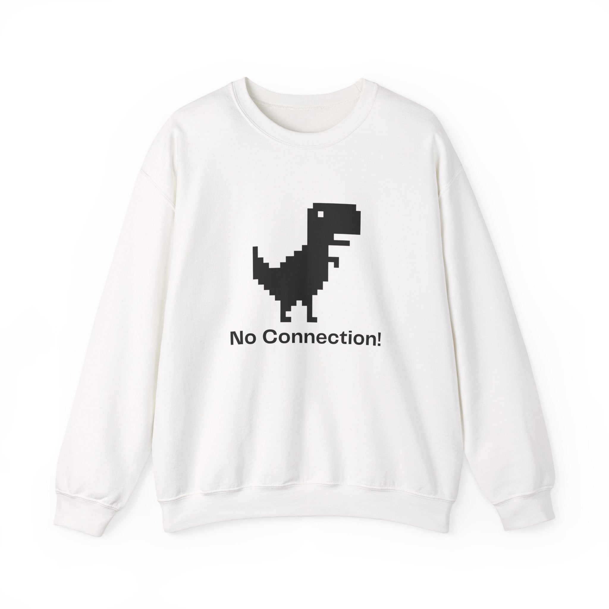 Funny Dinosaur No Connection Sweatshirt, Unisex Crewneck, Gamers Gift, Perfect for Tech Lovers and Online Students, Birthday Gift, Everyday