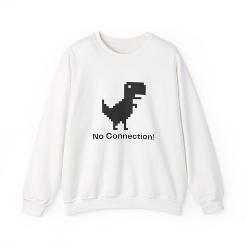 Funny Dinosaur No Connection Sweatshirt, Unisex Crewneck, Gamers Gift, Perfect for Tech Lovers and Online Students, Birthday Gift, Everyday