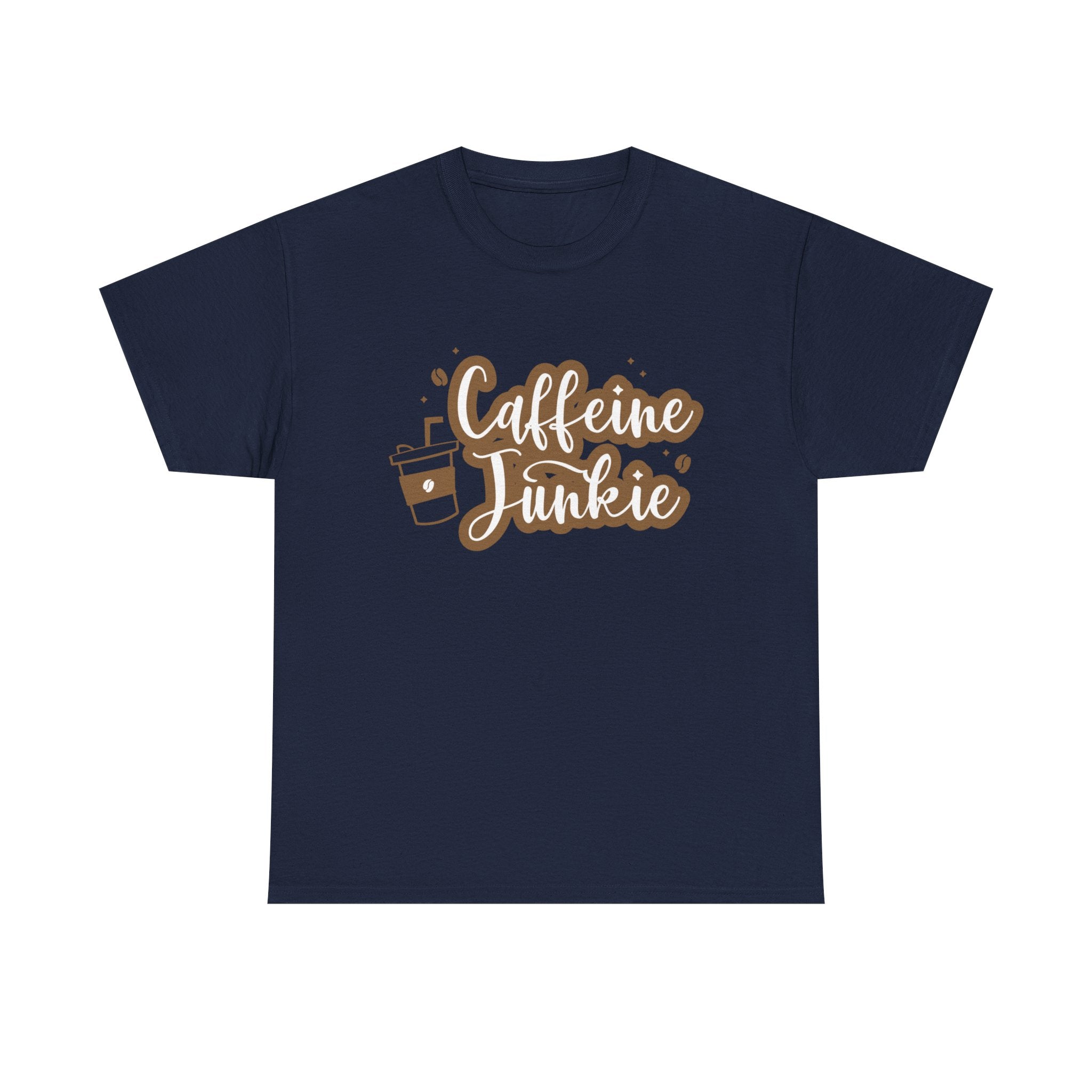 Caffeine Junkie Unisex Heavy Cotton Tee, Coffee Lover Shirt, Gift for Baristas, Comfortable Casual Wear, Daily Essentials