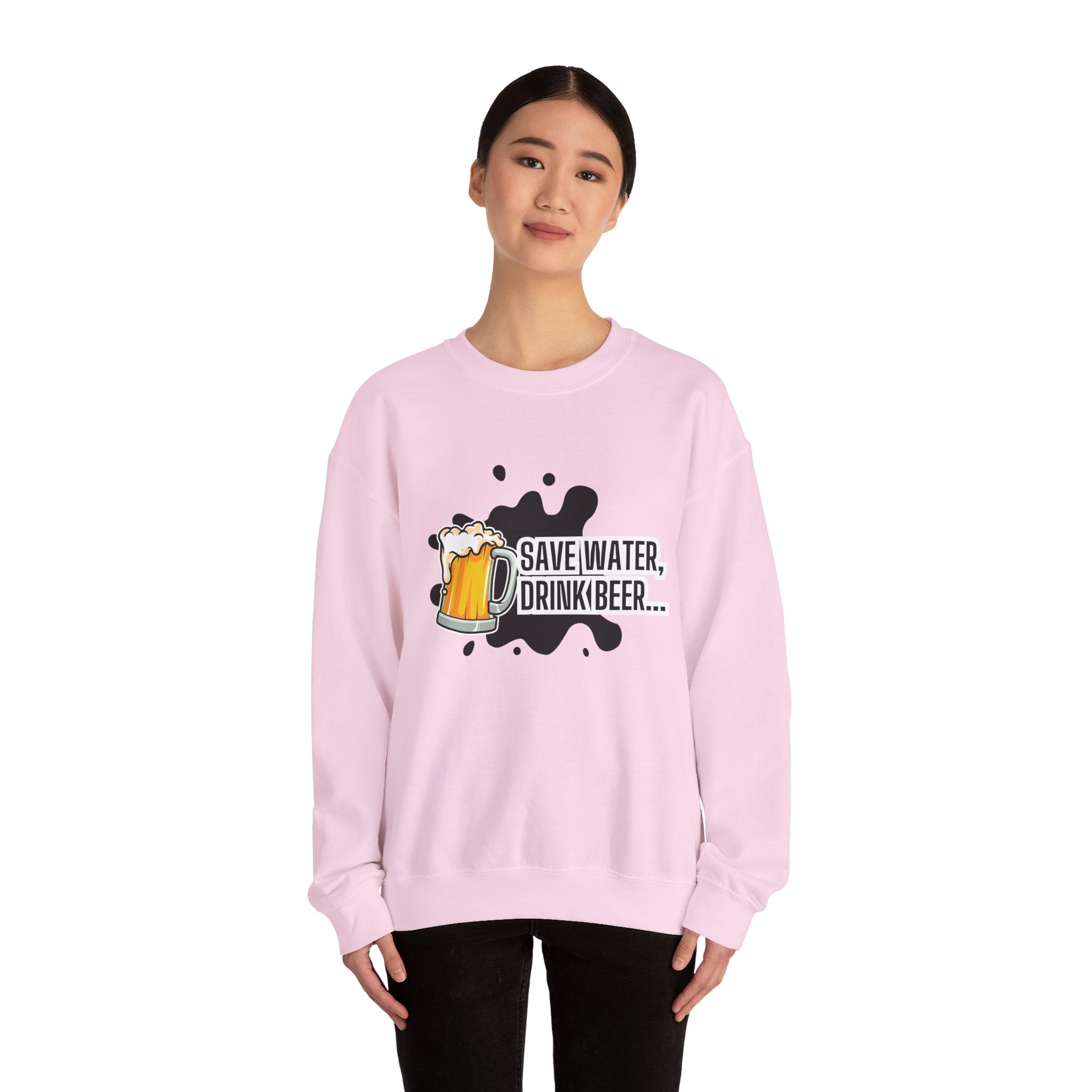 Humorous Beer Lover Sweatshirt, Save Water Drink Beer Crewneck, Gift for Beer Enthusiasts, Men's & Women's Apparel, Funny Drinking Top