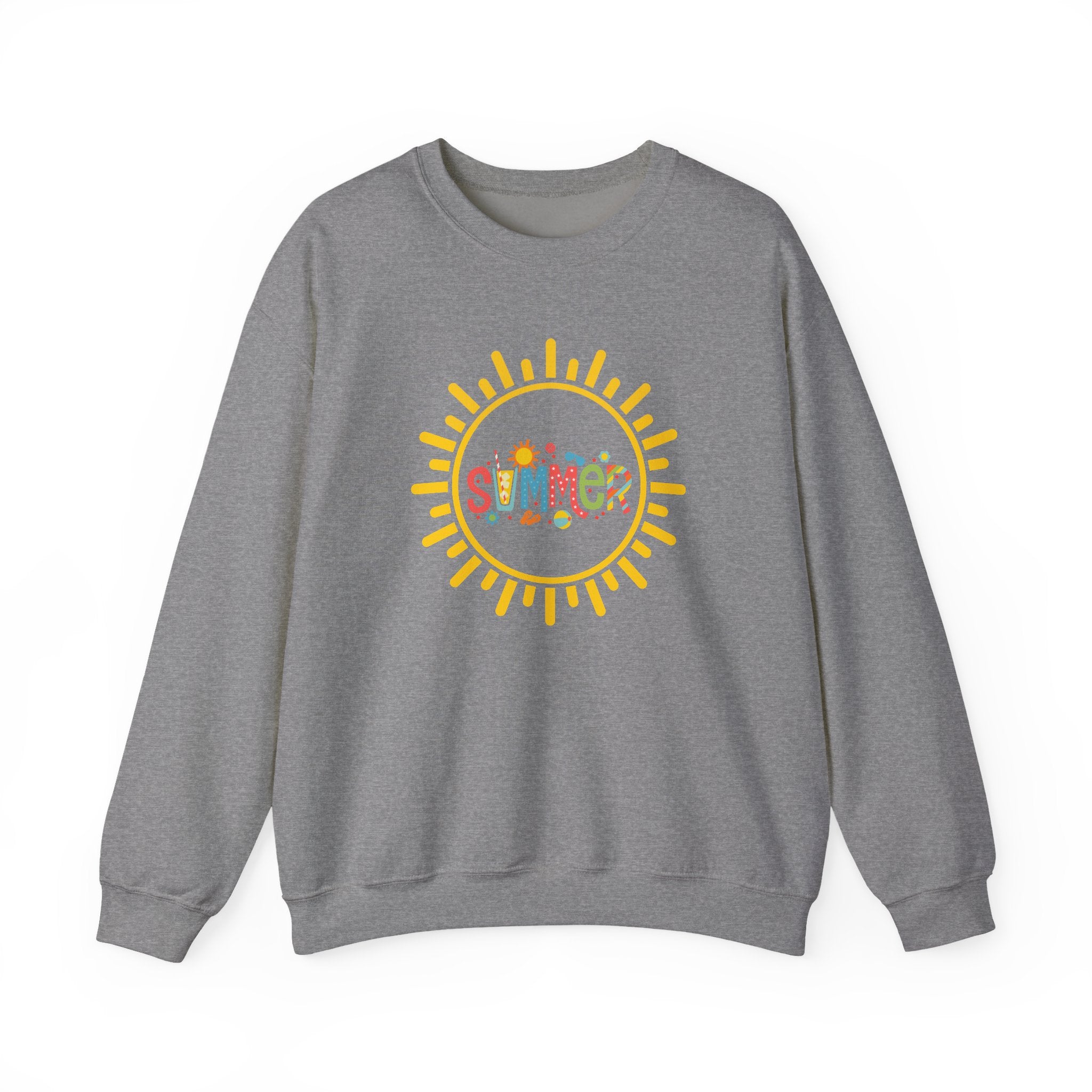 Cheerful Summer Sun Sweatshirt, Cozy Crewneck, Unisex Pullover, Vacation Wear