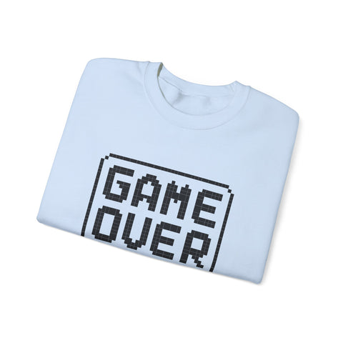Pixel Art Game Over Sweatshirt, Retro Gaming Sweater, Cozy Unisex Pullover, Perfect Gift for Gamers, Versatile Casual Wear