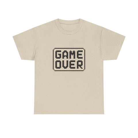 Game Over Unisex Heavy Cotton Tee, Retro Gamer Shirt, Video Game T-Shirt, Casual Gaming Apparel