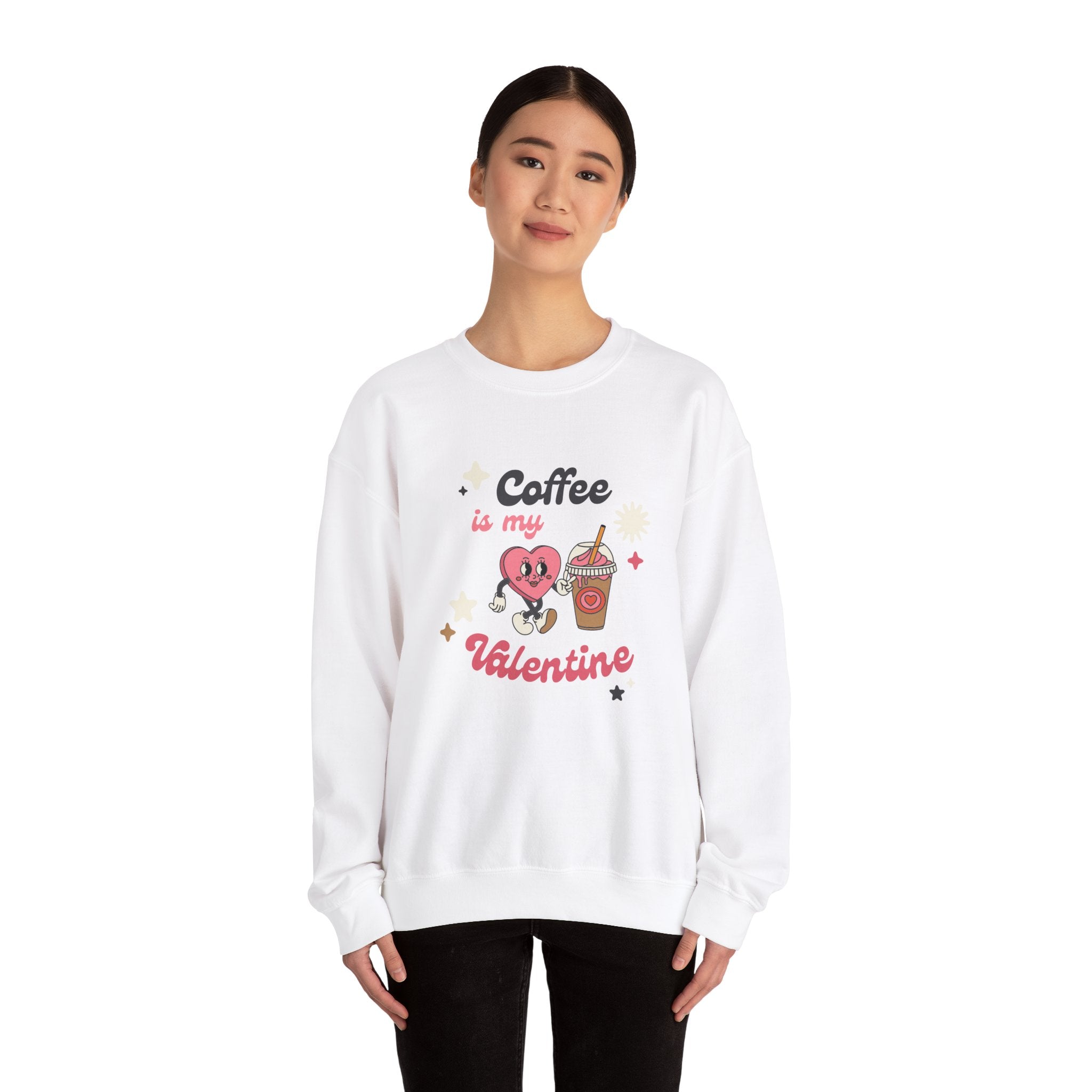 Coffee Is My Valentine Sweatshirt, Cozy Apparel for Coffee Lovers, Cute Valentine Gift, Unisex Crewneck, Casual Wear, Everyday Comfort