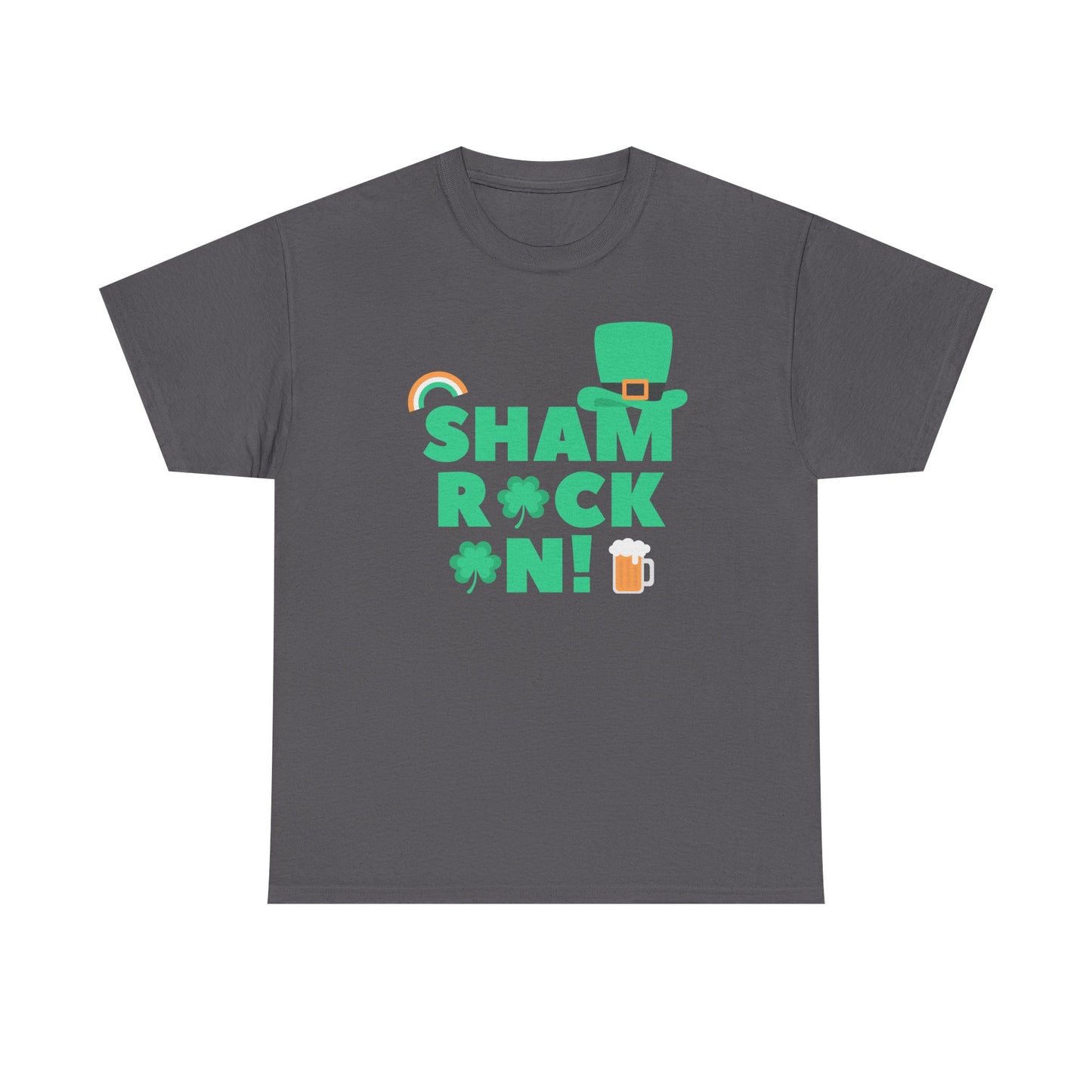 Shamrock On Unisex Heavy Cotton Tee - St Patrick's Day Celebration Shirt