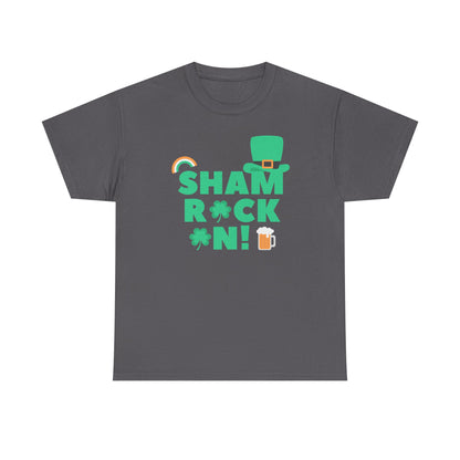 Shamrock On Unisex Heavy Cotton Tee - St Patrick's Day Celebration Shirt