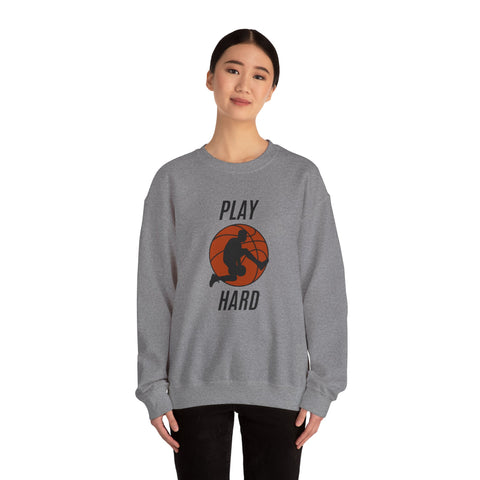 Play Hard Basketball Crewneck Sweatshirt, Unisex Sportswear, Active Lifestyle Sweatshirt, Perfect for Athletes and Coaches