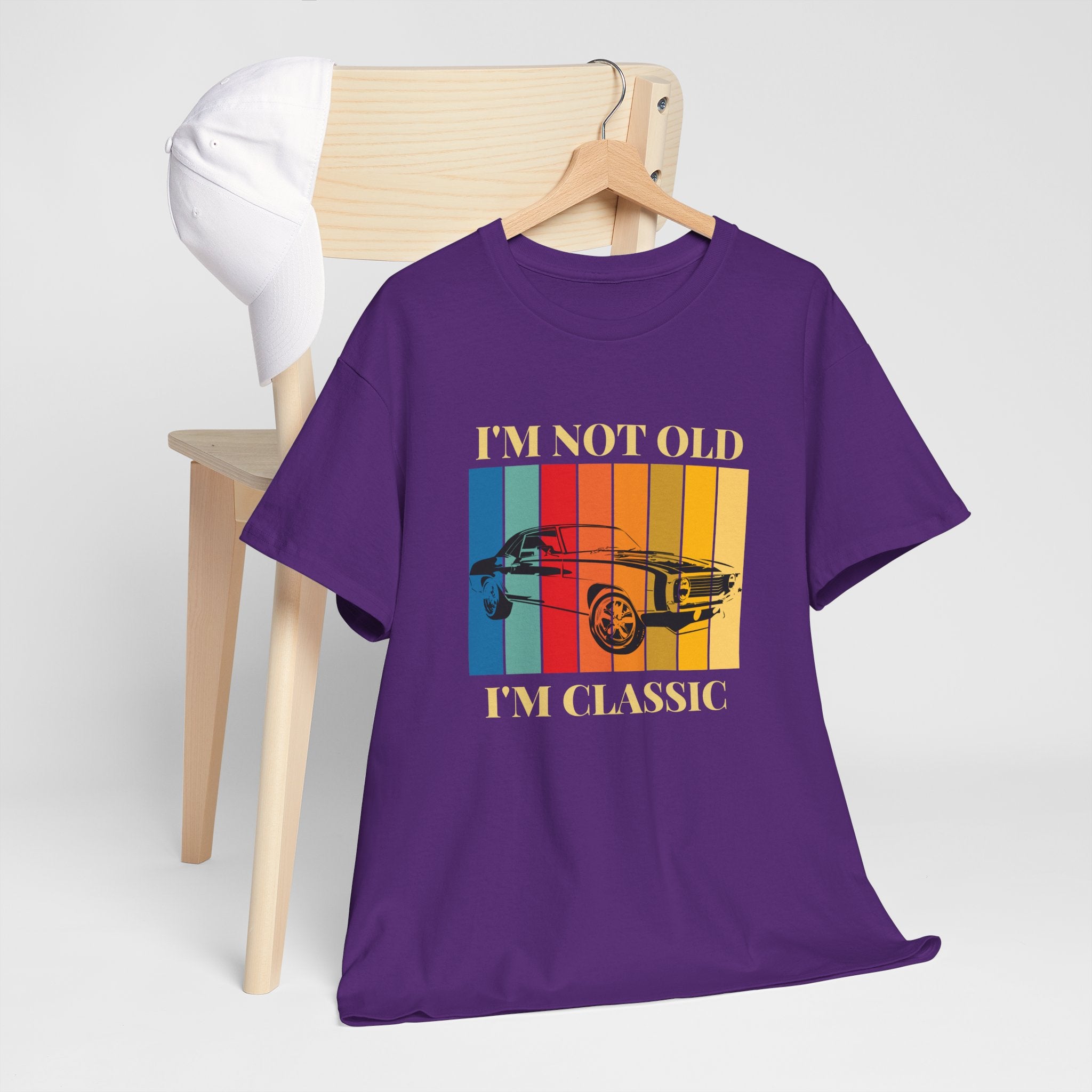 Funny Classic Car Unisex Heavy Cotton Tee - I'm Not Old, I'm Classic, Vintage Car Shirt, Birthday Gift, Retro Car Tee, Unique Gift, Car Enthusiast