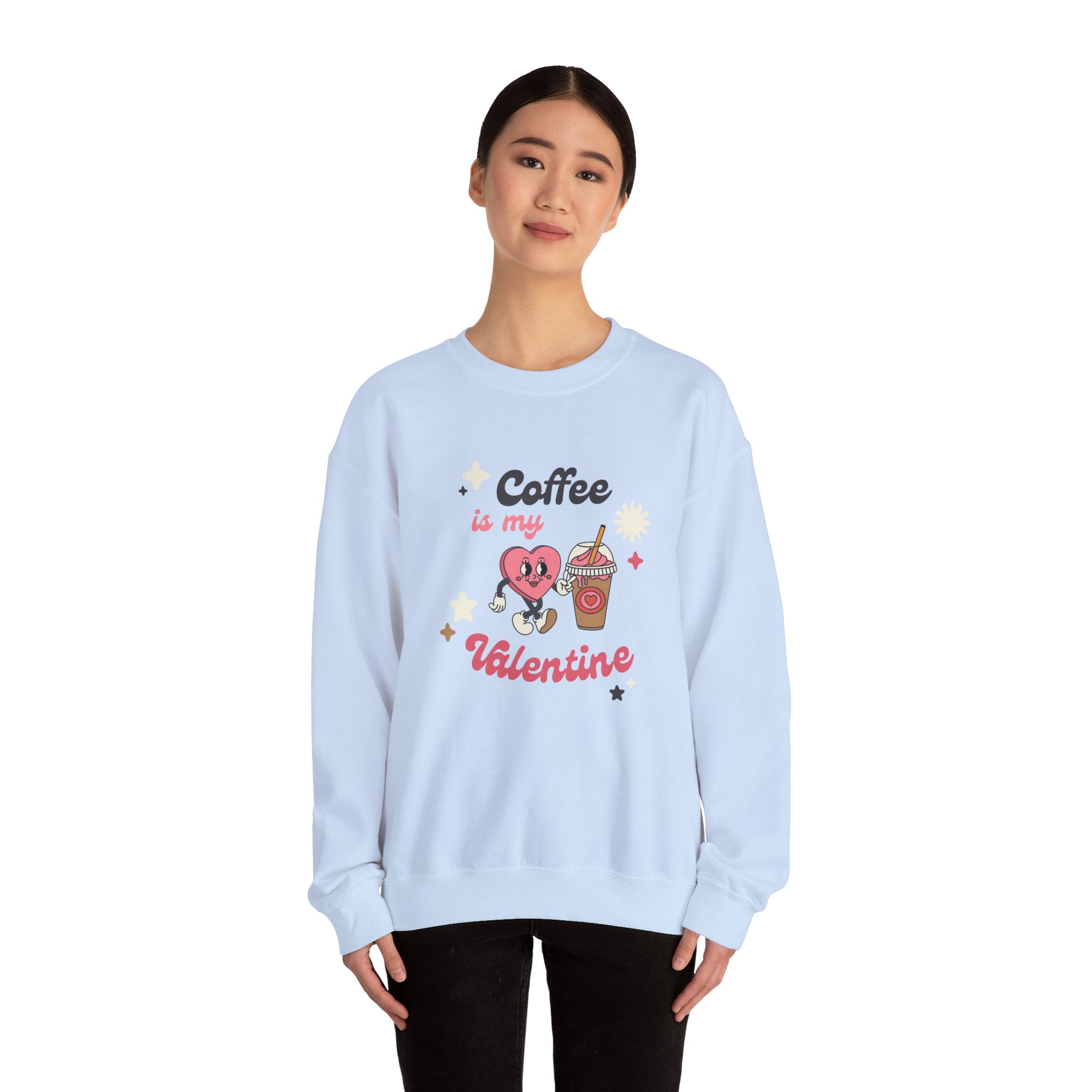Coffee Is My Valentine Sweatshirt, Cozy Apparel for Coffee Lovers, Cute Valentine Gift, Unisex Crewneck, Casual Wear, Everyday Comfort