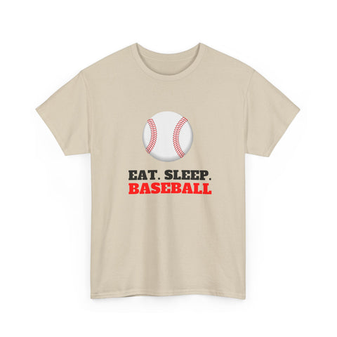 Eat Sleep Baseball Unisex Heavy Cotton Tee, Sports Fans, Gifts for Baseball Lovers, Casual Wear