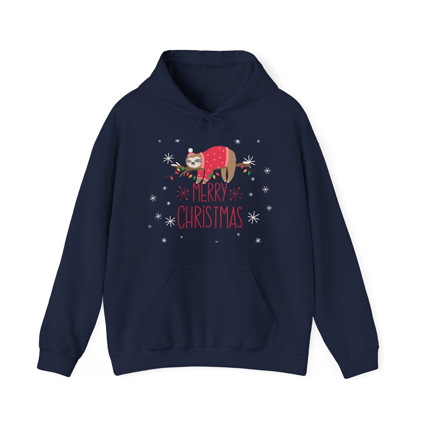 Cute Sloth Merry Christmas Hoodie, Holiday Sweatshirt, Festive Gift, Winter Apparel, Cozy Unisex Clothing