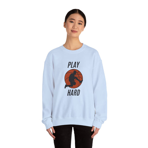 Play Hard Basketball Crewneck Sweatshirt, Unisex Sportswear, Active Lifestyle Sweatshirt, Perfect for Athletes and Coaches