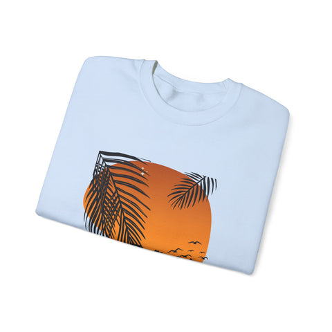 Miami Sunset Crewneck Sweatshirt, Beach Vibes Apparel, Unisex Casual Wear, Summer Fashion