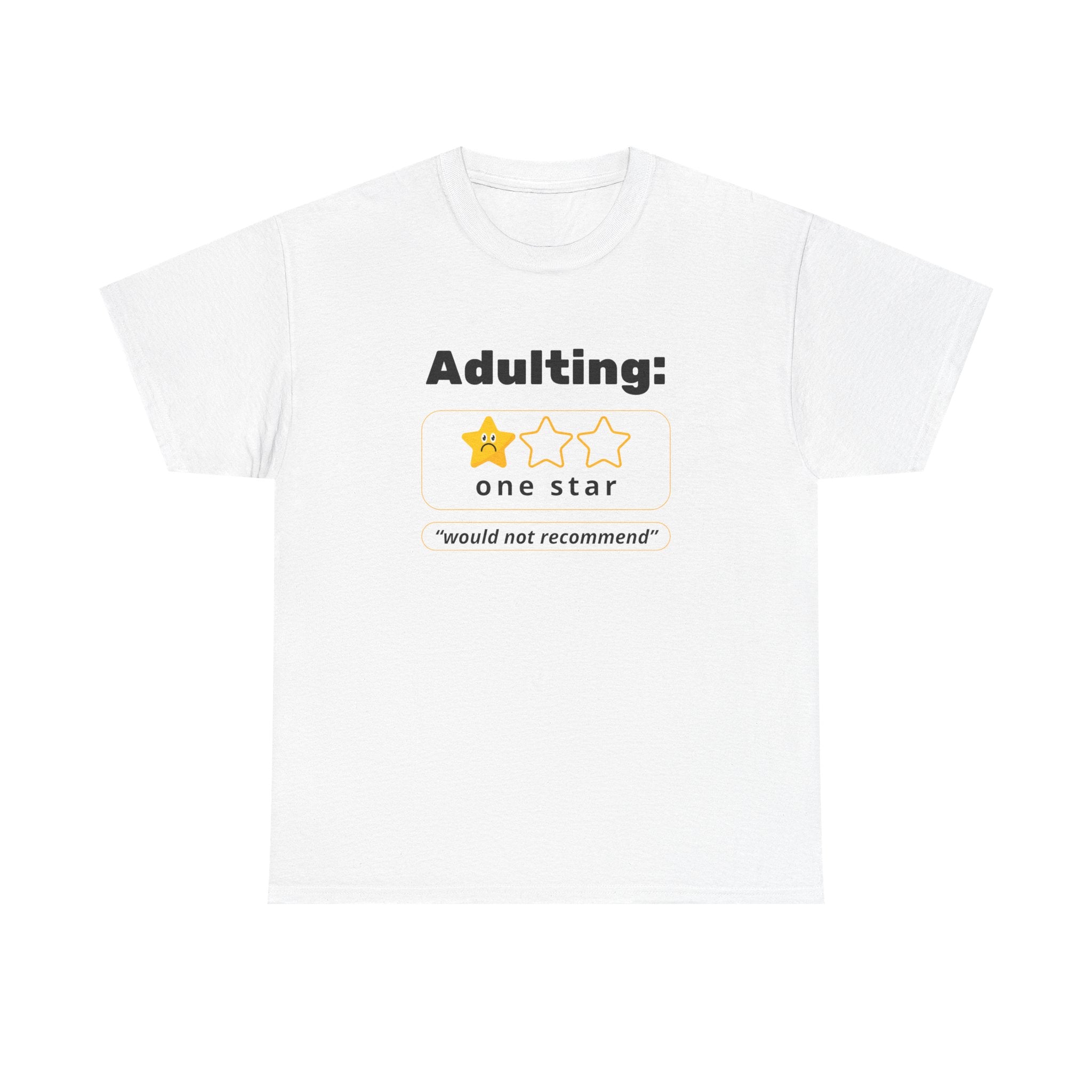 Funny Adulting Unisex Heavy Cotton Tee, Perfect Gift for Graduates, Birthdays, Casual Wear, Humor Shirt, Everyday Laughs