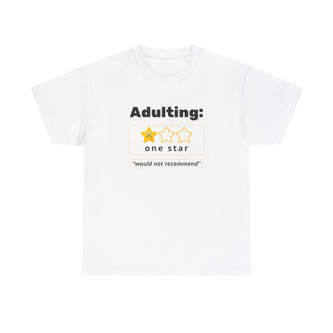 Funny Adulting Unisex Heavy Cotton Tee, Perfect Gift for Graduates, Birthdays, Casual Wear, Humor Shirt, Everyday Laughs
