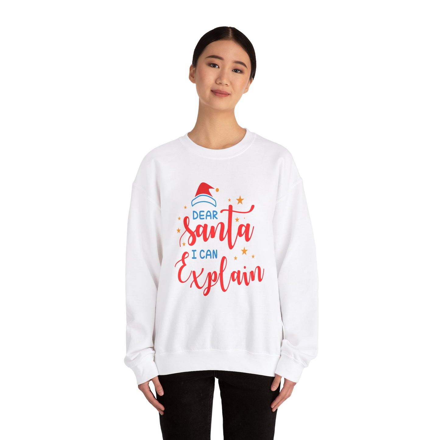 Funny Santa Sweatshirt, Cozy Holiday Gift, Cute Christmas Apparel, Unisex Crewneck, Dear Santa I Can Explain