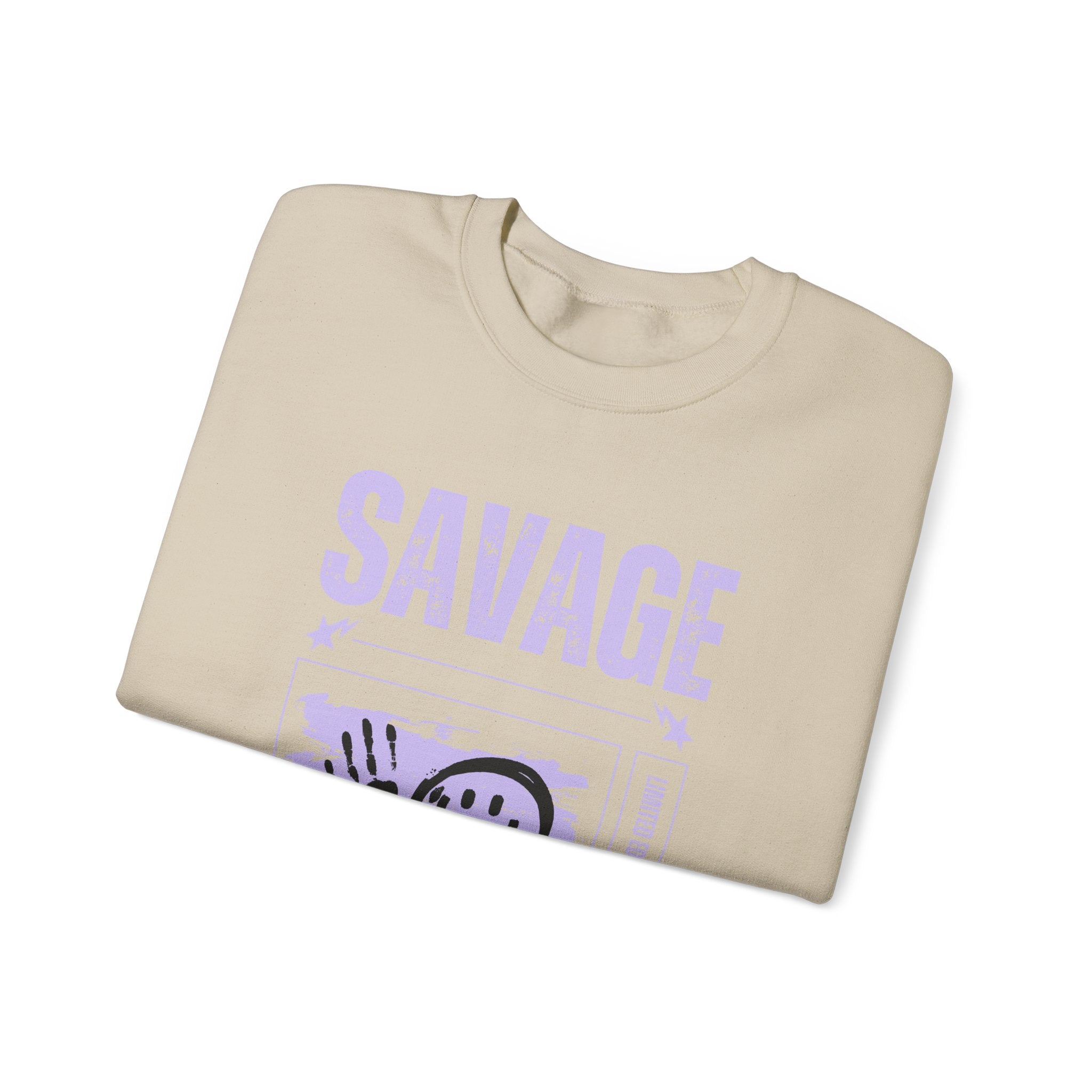 Savage Graphic Crewneck Sweatshirt, Unisex Sweatshirt, Casual Streetwear, Cozy Apparel for All Occasions