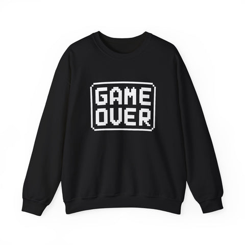 Pixel Art Game Over Sweatshirt, Retro Gaming Sweater, Cozy Unisex Pullover, Perfect Gift for Gamers, Versatile Casual Wear