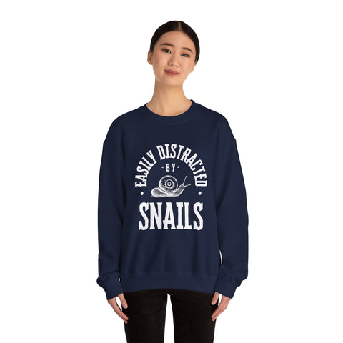 Snail Lover Sweatshirt, Funny Nature Gift, Cozy Crewneck, Distracted by Snails, Birthday Present, Relaxed Pullover, Casual Jumper