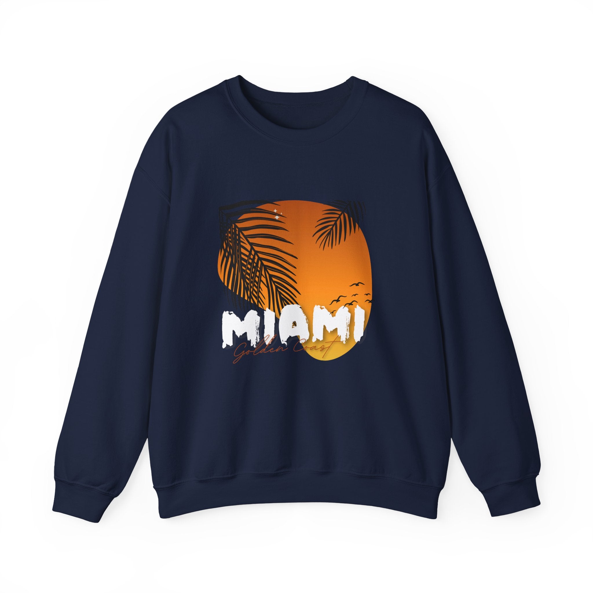 Miami Sunset Crewneck Sweatshirt, Beach Vibes Apparel, Unisex Casual Wear, Summer Fashion